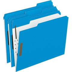 Pendaflex - 11-5/8 x 9-1/2", Letter Size, Blue, File Folders with Top Tab - 11 Point Stock, Assorted Tab Cut Location - Exact Tooling