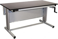 Proline - 72 Wide x 30" Deep x 42" High, Epoxy Resin Workbench - Adjustable Height Legs, Gray - Exact Tooling