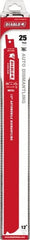 Freud - 12" Long x 1" Thick, Bi-Metal Reciprocating Saw Blade - Straight Profile, 14 to 18 TPI, Toothed Edge, Tang Shank - Exact Tooling