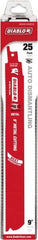 Freud - 9" Long x 1" Thick, Bi-Metal Reciprocating Saw Blade - Straight Profile, 14 to 18 TPI, Toothed Edge, Tang Shank - Exact Tooling