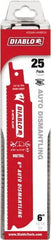 Freud - 6" Long x 1" Thick, Bi-Metal Reciprocating Saw Blade - Straight Profile, 14 to 18 TPI, Toothed Edge, Tang Shank - Exact Tooling
