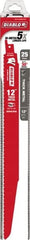 Freud - 12" Long x 1" Thick, Bi-Metal Reciprocating Saw Blade - Tapered Profile, 8 to 10 TPI, Toothed Edge, Tang Shank - Exact Tooling