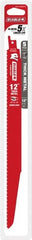 Freud - 12" Long x 1" Thick, Bi-Metal Reciprocating Saw Blade - Tapered Profile, 8 to 10 TPI, Toothed Edge, Tang Shank - Exact Tooling