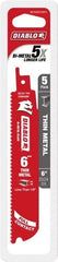 Freud - 6" Long x 1" Thick, Bi-Metal Reciprocating Saw Blade - Straight Profile, 20 to 24 TPI, Toothed Edge, Tang Shank - Exact Tooling