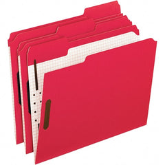 Pendaflex - 11-5/8 x 9-1/2", Letter Size, Red, File Folders with Top Tab - 11 Point Stock, Assorted Tab Cut Location - Exact Tooling