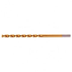 #20 RHS / RHC HSS-CO 8% (M42) 135 Degree Split Point Q-Cobalt Wide Land Parabolic Taper Length Drill - TiN - Exact Tooling