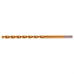 #2 RHS / RHC HSS-CO 8% (M42) 135 Degree Split Point Q-Cobalt Wide Land Parabolic Taper Length Drill - TiN - Exact Tooling
