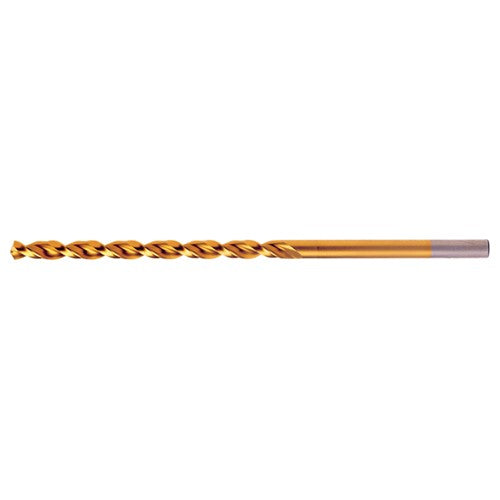 #11 RHS / RHC HSS-CO 8% (M42) 135 Degree Split Point Q-Cobalt Wide Land Parabolic Taper Length Drill - TiN - Exact Tooling