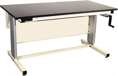 Proline - 60 Wide x 30" Deep x 42" High, Chem-Guard Workbench - Adjustable Height Legs, Beige - Exact Tooling