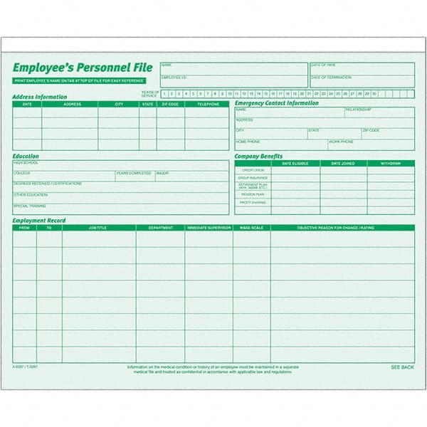 TOPS - 11-3/4 x 9-1/4", Letter Size, Green, File Folders with Top Tab - Straight Tab Cut Location - Exact Tooling