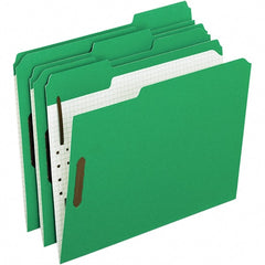 Pendaflex - 11-5/8 x 9-1/2", Letter Size, Green, File Folders with Top Tab - 11 Point Stock, Assorted Tab Cut Location - Exact Tooling