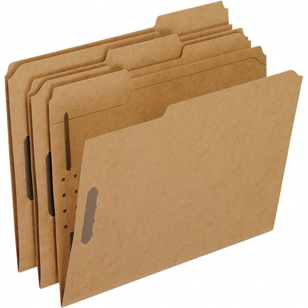 Pendaflex - 8-1/2 x 11", Letter Size, Brown, File Folders with Top Tab - Assorted Tab Cut Location - Exact Tooling