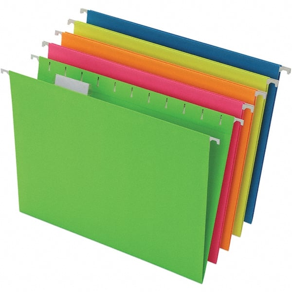 Pendaflex - 8-1/2 x 11", Letter Size, Assorted Colors, Hanging File Folder - 11 Point Stock, 1/5 Tab Cut Location - Exact Tooling