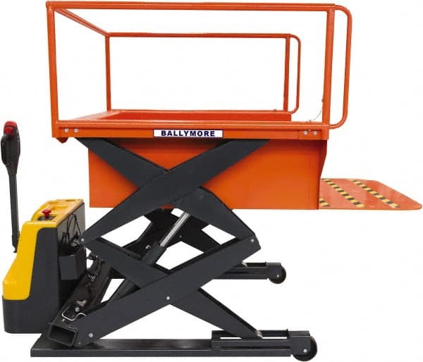 Ballymore - 1,500 Lb Capacity, 98" Lift Height, Battery Operated Elevating Cart - 44" Lowered Height - Exact Tooling