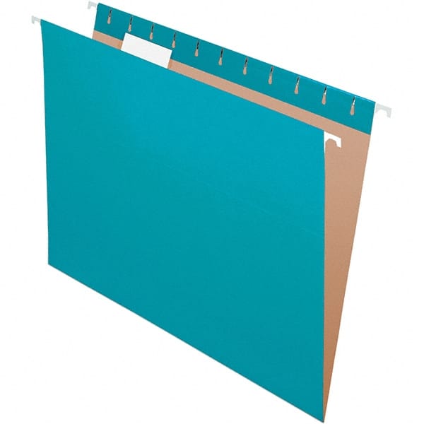 Pendaflex - 8-1/2 x 11", Letter Size, Teal, Hanging File Folder - 11 Point Stock, 1/5 Tab Cut Location - Exact Tooling