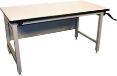 Proline - 60 Wide x 30" Deep x 42" High, Static Dissipative Workbench - T-Molded Edge, Adjustable Height Legs, Gray - Exact Tooling