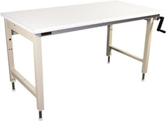 Proline - 60 Wide x 30" Deep x 42" High, Static Dissipative Workbench - Bull Nose Edge, Adjustable Height Legs, Beige - Exact Tooling