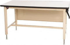 Proline - 72 Wide x 30" Deep x 42" High, Static Dissipative Workbench - T-Molded Edge, Adjustable Height Legs, Beige - Exact Tooling