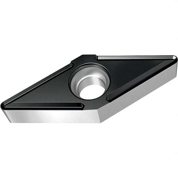 Walter - VBMT FP6 Grade WPP10S Turning Insert - TiCN+Al2O3+(TiCN) Finish, 35° Rhombic, 9.53mm Inscr Circle, 4.76mm Thick, 0.8mm Corner Radius - Exact Tooling