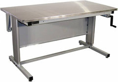 Proline - 72 Wide x 30" Deep x 42" High, Stainless Steel Workbench - Adjustable Height Legs, Gray - Exact Tooling