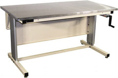 Proline - 60 Wide x 30" Deep x 42" High, Stainless Steel Workbench - Adjustable Height Legs, Beige - Exact Tooling