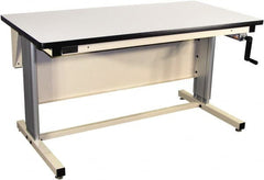 Proline - 60 Wide x 30" Deep x 42" High, Static Dissipative Workbench - T-Molded Edge, Adjustable Height Legs, Beige - Exact Tooling