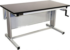 Proline - 72 Wide x 30" Deep x 42" High, Chem-Guard Workbench - Adjustable Height Legs, Gray - Exact Tooling