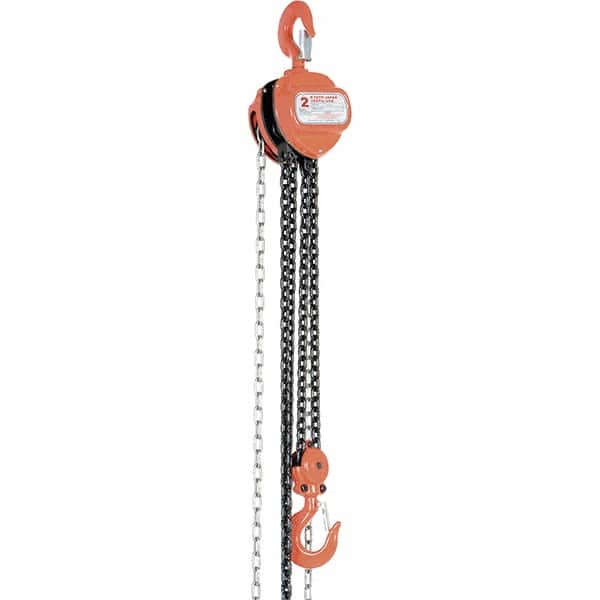 Vestil - 4,000 Lb Lifting Capacity, 20' Lift Height, Hand Hoist - Made from Chain - Exact Tooling