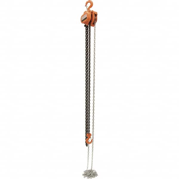 Vestil - 3,000 Lb Lifting Capacity, 15' Lift Height, Hand Hoist - Made from Chain - Exact Tooling