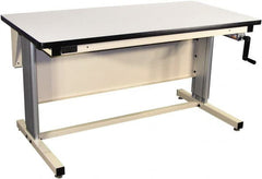 Proline - 72 Wide x 30" Deep x 42" High, Plastic Laminate Workbench - T-Molded Edge, Adjustable Height Legs, Beige - Exact Tooling