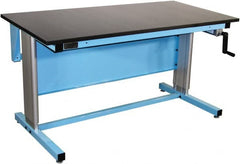 Proline - 72 Wide x 30" Deep x 42" High, Chem-Guard Workbench - Adjustable Height Legs, Blue - Exact Tooling