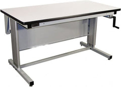 Proline - 72 Wide x 30" Deep x 42" High, Plastic Laminate Workbench - T-Molded Edge, Adjustable Height Legs, Gray - Exact Tooling