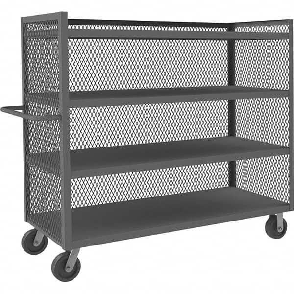 Durham - 3,000 Lb Capacity 4-Shelf 3-Sided Mesh Truck - Exact Tooling