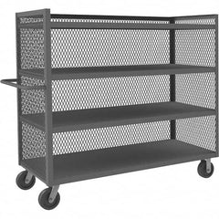 Durham - 3,000 Lb Capacity 4-Shelf 3-Sided Mesh Truck - Exact Tooling