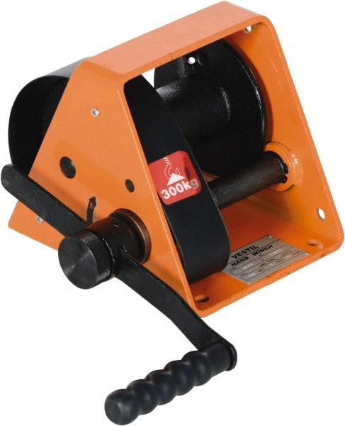 Vestil - 600 Lb Cable Limit x 65' Winch Cable Manual Winch - 9-1/2" Long x 7.88" Deep x 7.88" High - Exact Tooling