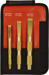 Mayhew - 3 Piece Brass Scraper Chisel Set - Sizes Included 3/8 to 5/8" - Exact Tooling