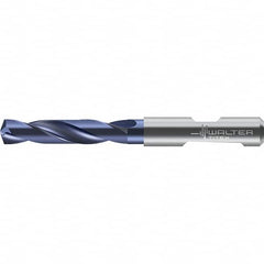 Walter-Titex - 7.5mm 140° Solid Carbide Screw Machine Drill Bit - Right Hand Cut, 41mm Flute Length, 79mm OAL, Straight Shank with Weldon Flat - Exact Tooling