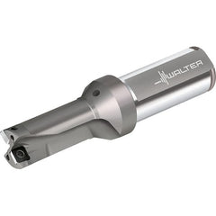 Walter - 42mm Max Drill Depth, 2xD, 21mm Diam, Indexable Insert Drill - 2 Inserts, 25mm Shank Diam, Straight Shank - Exact Tooling