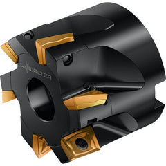 Walter - 6 Inserts, 63mm Cut Diam, 16mm Max Depth of Cut, Indexable Square-Shoulder Face Mill - 0° Lead Angle, 50mm High, LDMW08T204R & LDMT08T204R Insert Compatibility, Through Coolant, Series M4130 - Exact Tooling