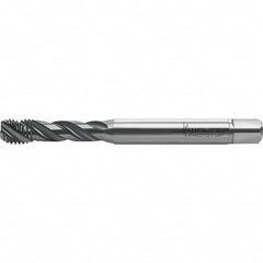 Walter-Prototyp - M3x0.50 Metric 3 Flute 6HX Semi-Bottoming Spiral Flute Tap - High Speed Steel, TiCN Finish, 57.25mm OAL, Right Hand Flute, Right Hand Thread, Series TC121 - Exact Tooling