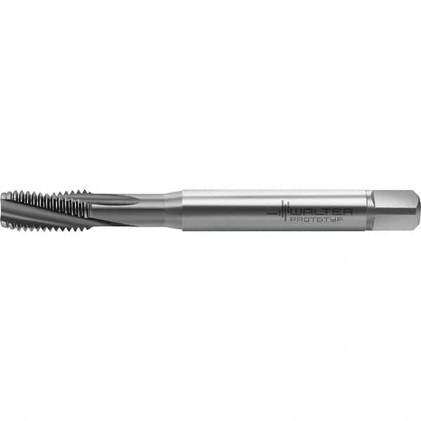 Walter-Prototyp - M6x1.00 Metric 3 Flute 6HX Semi-Bottoming Spiral Flute Tap - High Speed Steel, TiCN Finish, 82.5mm OAL, Right Hand Flute, Right Hand Thread, Series TC122 - Exact Tooling