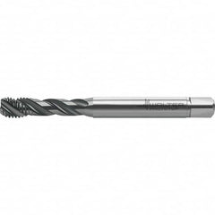 Walter-Prototyp - M3x0.50 Metric 3 Flute 6HX Semi-Bottoming Spiral Flute Tap - High Speed Steel, TiAlN Finish, 57.25mm OAL, Right Hand Flute, Right Hand Thread, Series TC121 - Exact Tooling