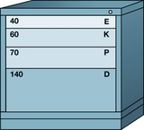 Table-Standard Cabinet - 4 Drawers - 30 x 28-1/4 x 30-1/8" - Single Drawer Access - Exact Tooling