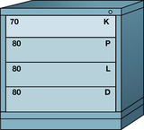 Table-Standard Cabinet - 4 Drawers - 30 x 28-1/4 x 30-1/8" - Single Drawer Access - Exact Tooling