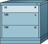 Table-Standard Cabinet - 3 Drawers - 30 x 28-1/4 x 30-1/8" - Single Drawer Access - Exact Tooling