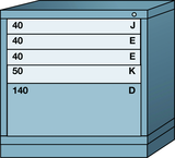 Table-Standard Cabinet - 5 Drawers - 30 x 28-1/4 x 30-1/8" - Multiple Drawer Access - Exact Tooling