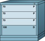 Table-Standard Cabinet - 4 Drawers - 30 x 28-1/4 x 30-1/8" - Multiple Drawer Access - Exact Tooling