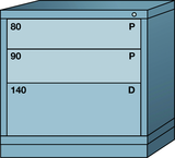 Table-Standard Cabinet - 3 Drawers - 30 x 28-1/4 x 30-1/8" - Multiple Drawer Access - Exact Tooling