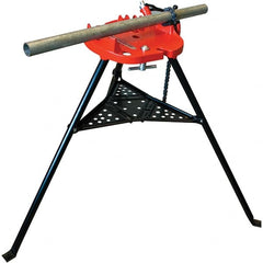 Rothenberger - 1/8" to 6" Pipe Capacity, Portable Tristand Chain Vise with Stationary Head - 16" High, 48 Lb Capacity - Exact Tooling