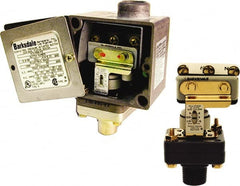 Barksdale - 10 to 250 psi Adjustable Range, 1,000 Max psi, Diaphragm Piston Pressure Switch - 1/4 NPT Male, Screw Terminals, SPDT Contact, Nickel-Plated Wetted Parts, 2% Repeatability - Exact Tooling